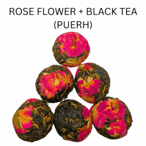 ROSE FLOWER + BLACK TEA (PU-ERH) BALL