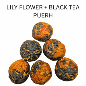 LILY FLOWER + BLACK TEA (PU-ERH) BALL - 5 pieces